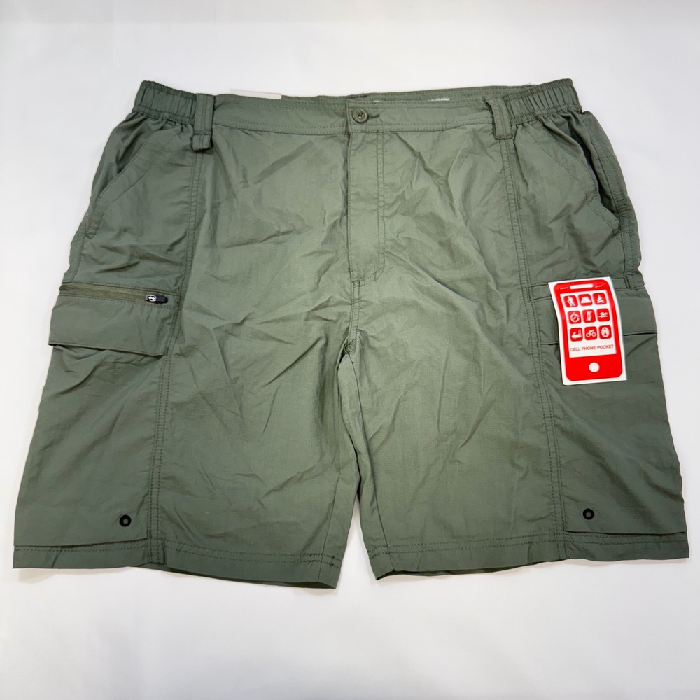 NEW Coleman Cargo Shorts Mens XL Ironstone Green Nylon Quick Dry UPF 50 Hiking